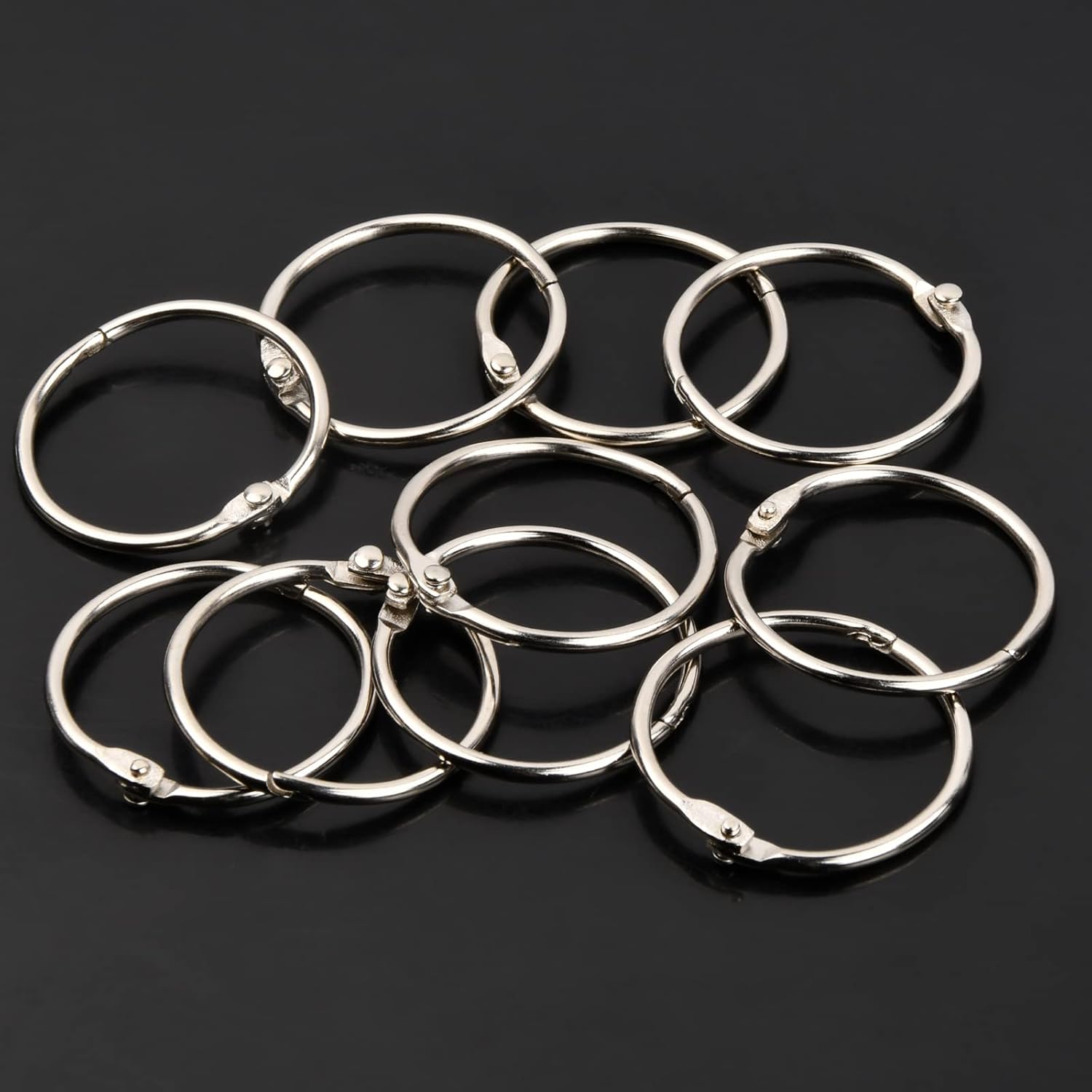Picture of 3/4inch(2.0cm) Photo Album Metal Ring Binder Office Circle Book Binder Loose-leaf Book Hoops Scrapbook Split Ring 9Pcs Silver 