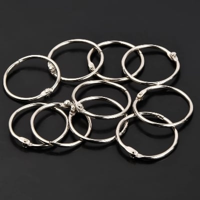 Picture of 3/4inch(2.0cm) Photo Album Metal Ring Binder Office Circle Book Binder Loose-leaf Book Hoops Scrapbook Split Ring 9Pcs Silver 