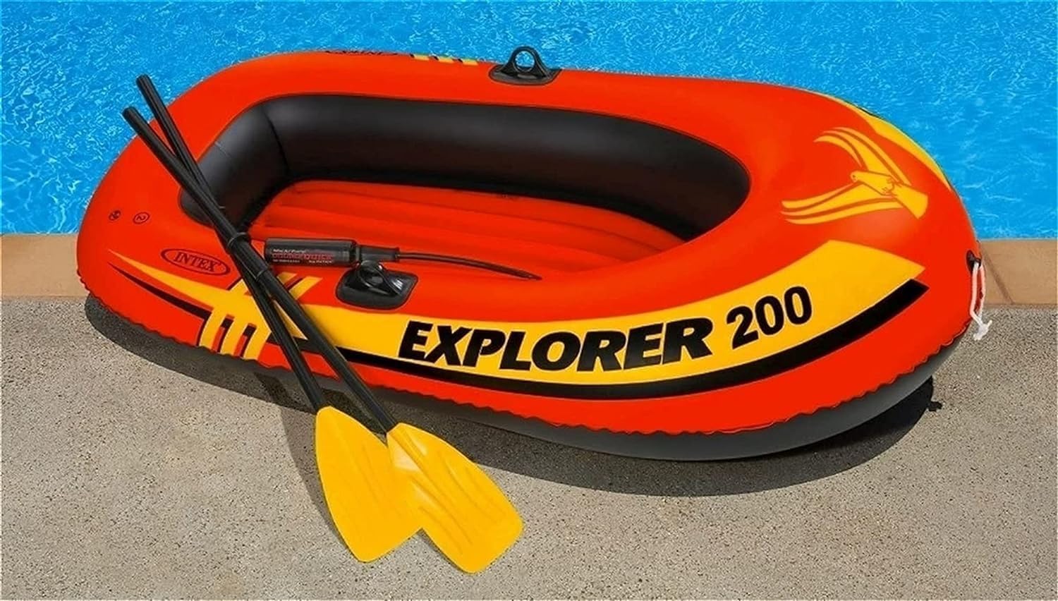 Picture of Intex Explorer 200 Inflatable Two Person Boat Inflatable Boat Set For Adults - Inflatable Fishing Boat With Paddle, Pump, Lake, Pool Rose Red 