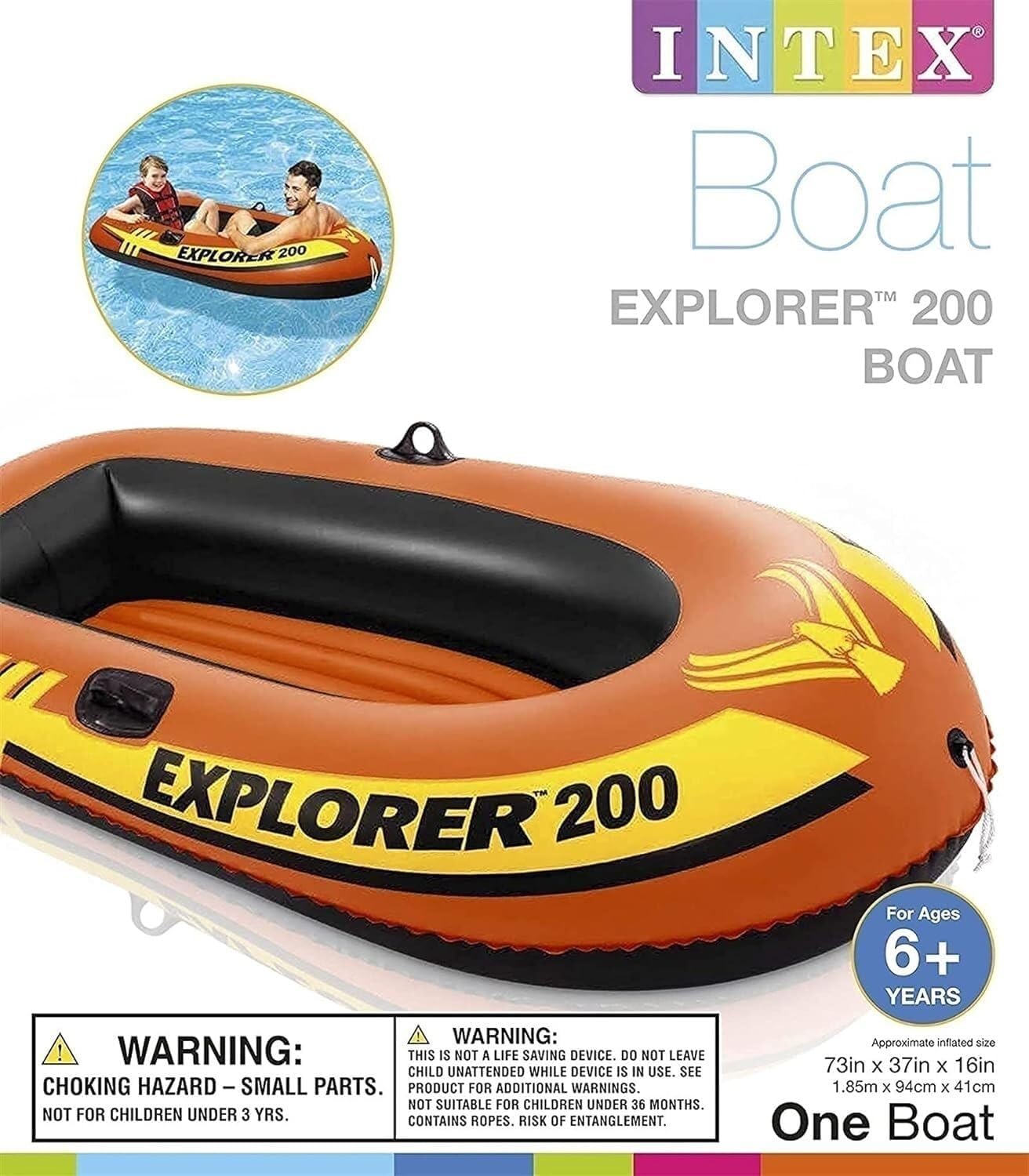 Picture of Intex Explorer 200 Inflatable Two Person Boat Inflatable Boat Set For Adults - Inflatable Fishing Boat With Paddle, Pump, Lake, Pool Rose Red 