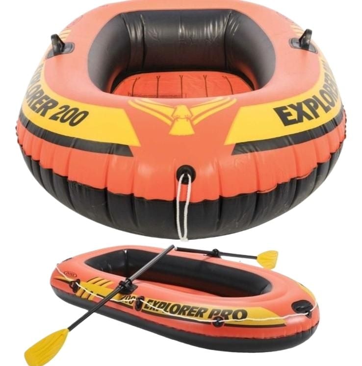 Picture of Intex Explorer 200 Inflatable Two Person Boat Inflatable Boat Set For Adults - Inflatable Fishing Boat With Paddle, Pump, Lake, Pool Rose Red 
