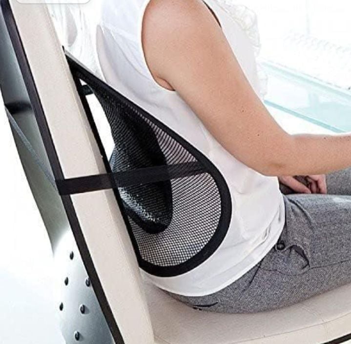 Picture of Buy 1 Get 1 FREE Office chair back support 2 pcs Lumbar Lower Back Support Mesh Cushion Black 