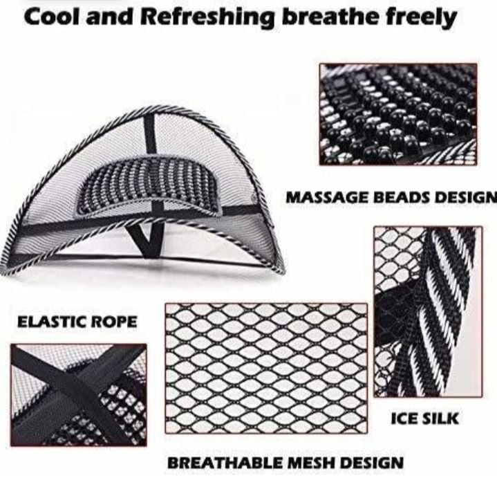 Picture of Buy 1 Get 1 FREE Office chair back support 2 pcs Lumbar Lower Back Support Mesh Cushion Black 