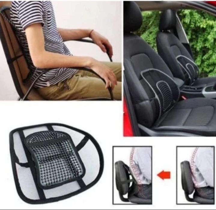Picture of Buy 1 Get 1 FREE Office chair back support 2 pcs Lumbar Lower Back Support Mesh Cushion Black 