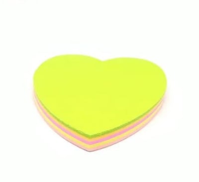 Picture of 100 Sheets Sticky Notes 3X 3 in Multicolor Star ,love ,flower Shaped Colorful Sticky Memo ,Funny Cute Self-Stick Removable Easy to Post for Office School,Business Home and Personal Use（100 Sheets/Pad) Multicolor 