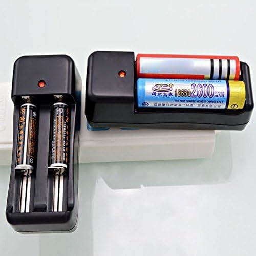 Picture of Dual Lithium Battery Charger for 3.7V Batteries for Different Sizes Universal double Charger For 3.7V 18650 16340 14500 Li-ion Rechargeable Battery Black 