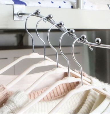 Picture of Cloth display hanger Dedside hook Hat Towel Coat Wall Decor Clothes Hangers Racks With 7 Hooks Storage Door Silver 