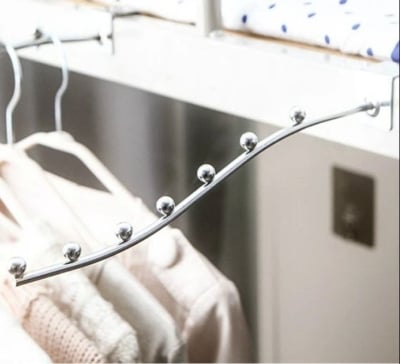 Picture of Cloth display hanger Dedside hook Hat Towel Coat Wall Decor Clothes Hangers Racks With 7 Hooks Storage Door Silver 