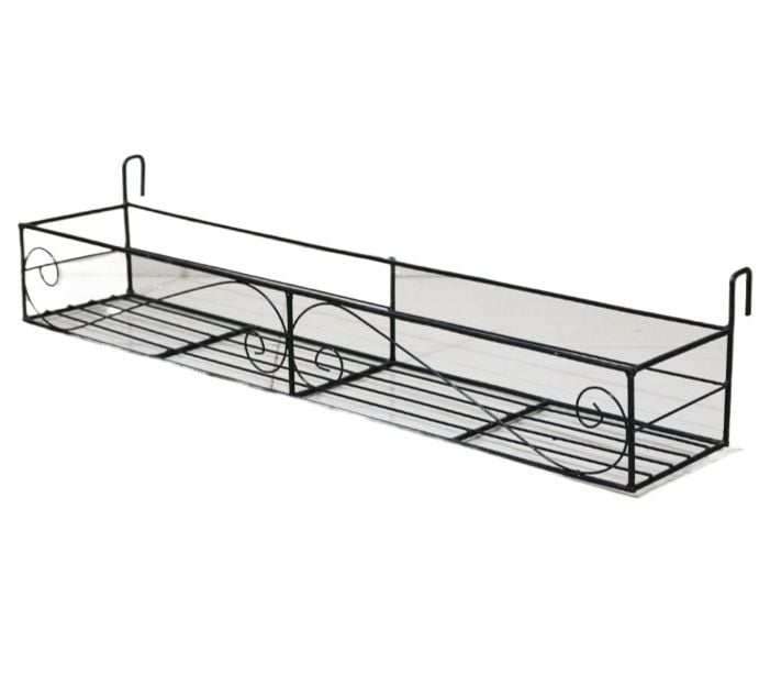 Picture of Metal Grill Rack Hanging Planter Pot hanging flower holder 20x9x4 inches -1 Pcs Black 