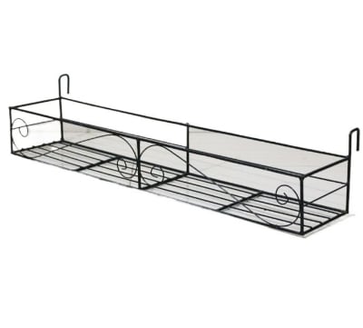 Picture of Metal Grill Rack Hanging Planter Pot hanging flower holder 20x9x4 inches -1 Pcs Black 
