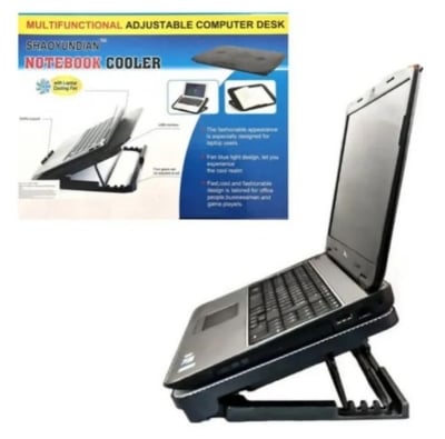 Picture of Laptop Cooling pad Laptop Cooler Stand Laptop Fan Cooling pad for 11-15.6 Inch Gaming Notebooks, 2 Turbine Fans,4 Angle Adjustable Laptop Cooling Stand Black 