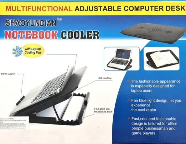 Picture of Laptop Cooling pad Laptop Cooler Stand Laptop Fan Cooling pad for 11-15.6 Inch Gaming Notebooks, 2 Turbine Fans,4 Angle Adjustable Laptop Cooling Stand Black 