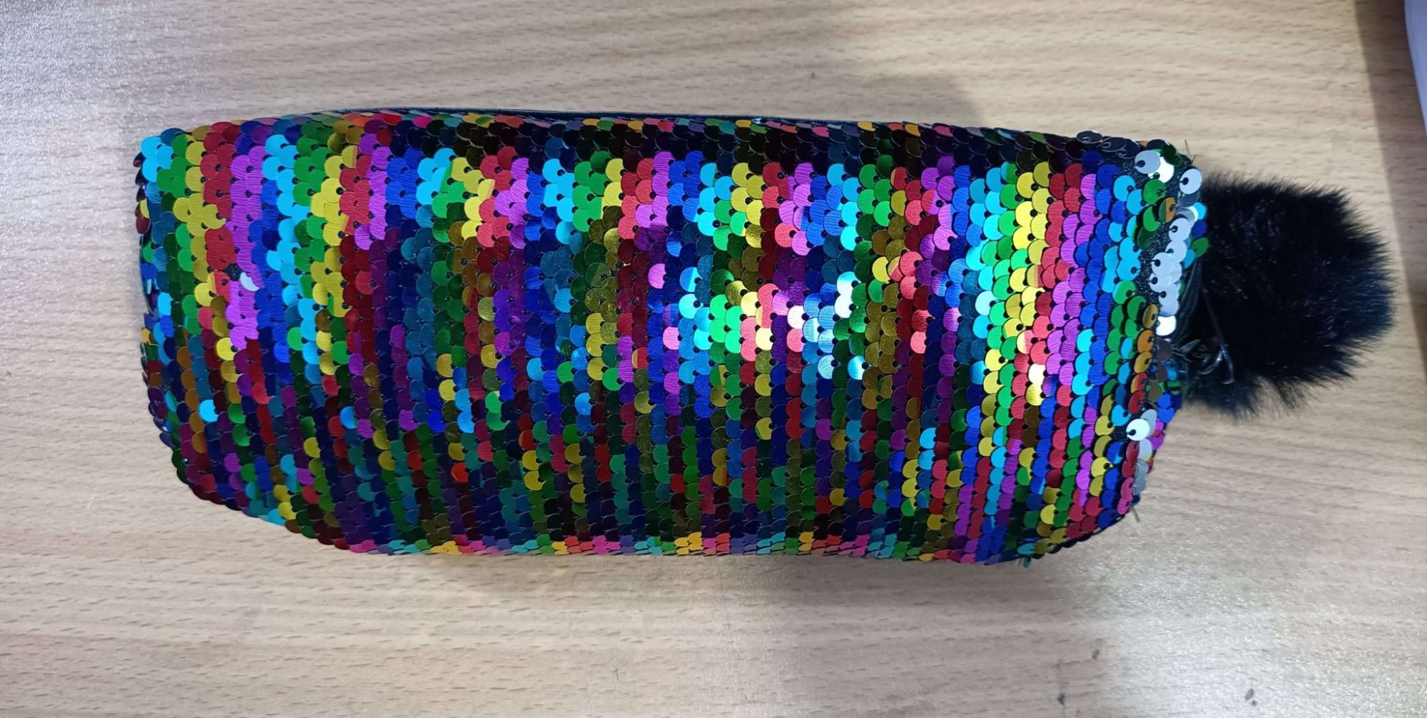 Picture of Fashionable Flash Double-Sided Sequins Cosmetics Organizer Bag