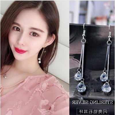 Picture of Stylish Crystal Long Tassel Drop Dangle Earrings  For Women