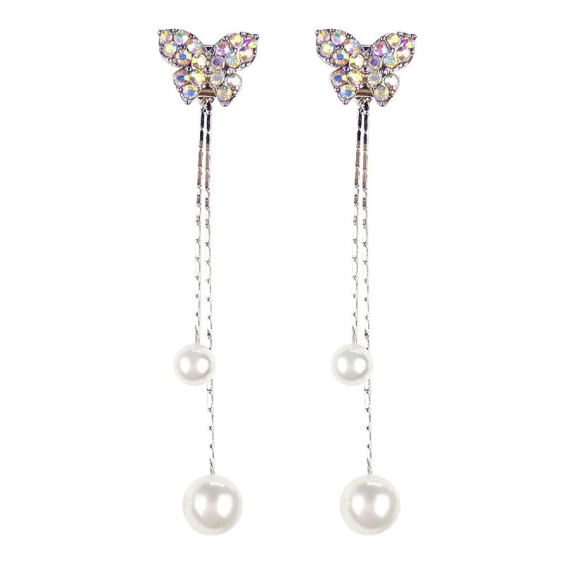 Picture of Stylish Crystal Long Tassel Drop Dangle Earrings For Women