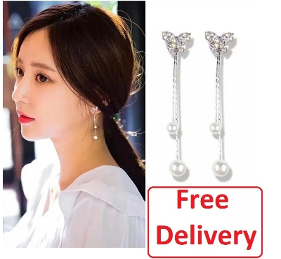 Picture of Stylish Crystal Long Tassel Drop Dangle Earrings For Women ( Free Delivery )