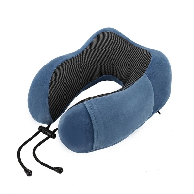 Picture of Valvet Travel Neck-Pillow Folding U-Shaped Memory Foam + Eye Masks Soft Massage Pillow for Sleeping in Bus Car Plan