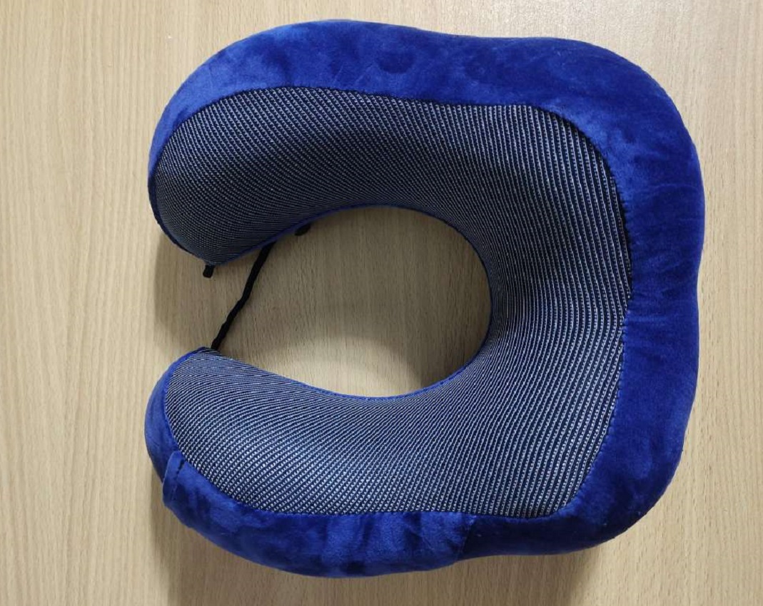 Picture of Valvet Travel Neck-Pillow Folding U-Shaped Memory Foam + Eye Masks Soft Massage Pillow for Sleeping in Bus Car Plan