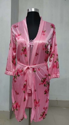 Picture of Premium Honey-moon Women Nighty Night Dress For Female  Beautiful Hot Se-xy Lady Night Wear-Pink