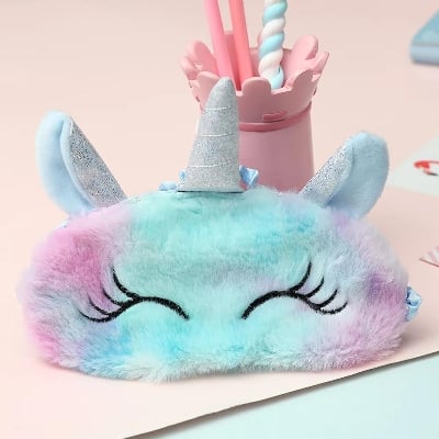 Picture of Sleep Mask Eye Mask Cute Plush Eye Cover Kids Sleeping Mask Cartoon Travel Rest Eye Shade Band Eye Patch Blindfold Sleep Aid Eyepatch