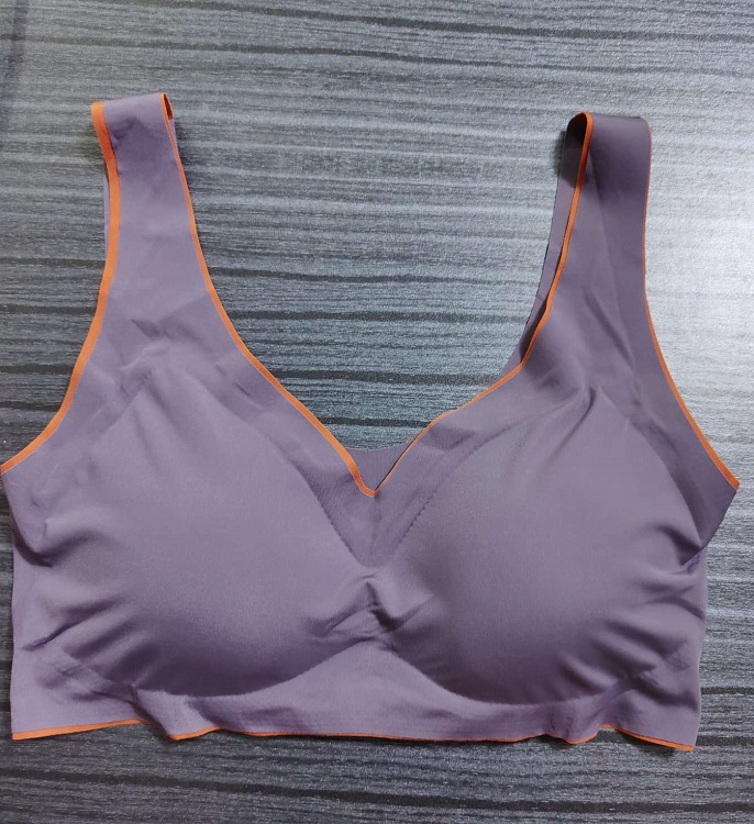 Picture of Soft Ice Silk Fashionable Women Bra Comfortable Bra Full Coverage Bra Stylish Bra - Grey - Bra