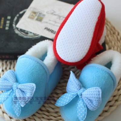 Picture of Girl Crib Shoes (6-18 Month) Baby Girl Newborn Winter Warm Toddler Infant Sneaker - Blue