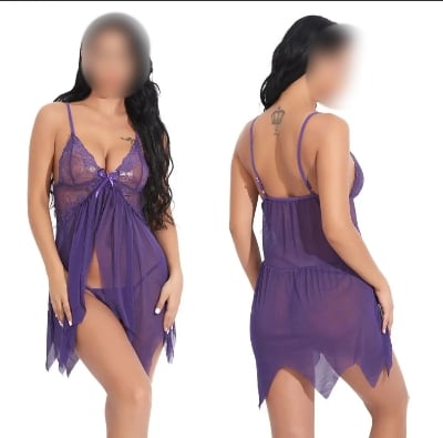 Picture of Top Quality  Women And Girls Nightgown Sleepwear Night Dress Night Wear - Purple - Night Dress For Women
