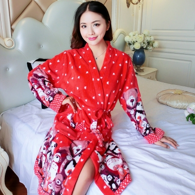 Picture of Warm Winter Honeymoon Women's Long Sleeve Mini Dress for Night out-Red