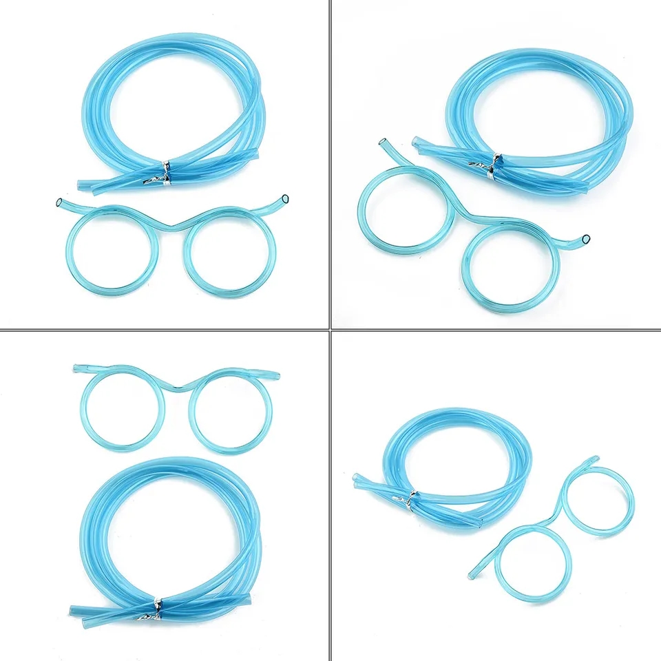 Picture of Soft Plastic Straw Children Funny Glasses Flexible Drinking Toys