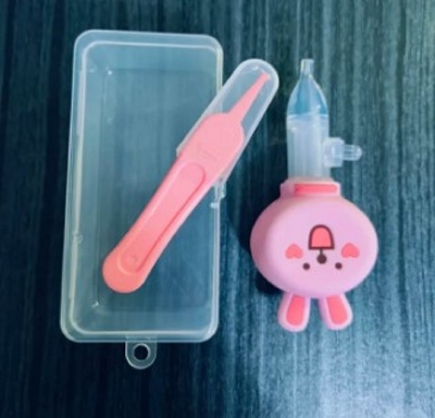 Picture of Kids Vacuum Suction Sniffling Equipment Cartoon Bear Silicone Baby Safety Nose Cleaner Newborn Nasal Aspirator