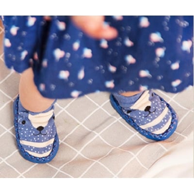 Picture of Baby Shoes Soft Sole Newborn Infant First Walker Cartoon Owl Fox Cute Animals Home Sock Shoe With Pu Leather Rubber Sole Toddler - Baby Shoes Girls-Blue-12-18 months