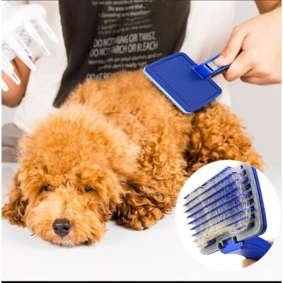 Picture of 1 PC Cat Grooming Brush Pet Hair Remove Brush Clean Deshedding Effective Massage Cat Grooming Brush Dog combs-Blue-50 gm