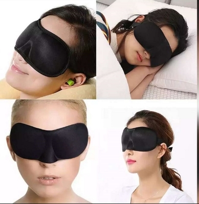 Picture of Travel Sleeping Eye Maskk Eye Massager 3D Memory Soft Portable Blindfold Travel Eyepatch Eye Maskks-Black