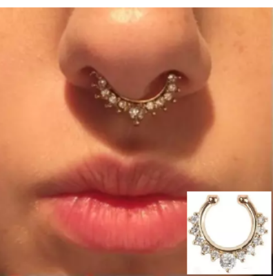 Picture of Women Fake Nose Pin for -1 Pc-Golden