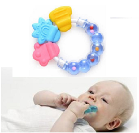 Picture of বাচ্চার চাবানোর জন্য Lovely Silicone Necklace Teethers With Rattle Teethers Toys Teething Baby Care Safe Acessorios Baby Teething Gift Toddler