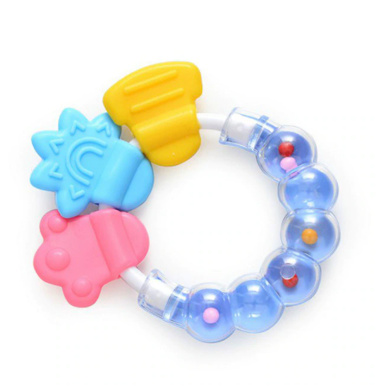 Picture of বাচ্চার চাবানোর জন্য Lovely Silicone Necklace Teethers With Rattle Teethers Toys Teething Baby Care Safe Acessorios Baby Teething Gift Toddler
