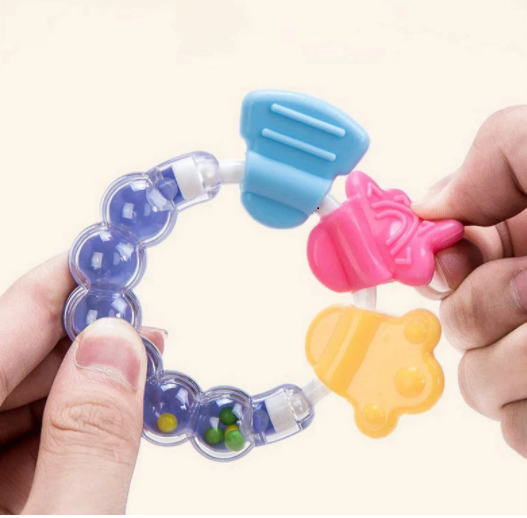 Picture of বাচ্চার চাবানোর জন্য Lovely Silicone Necklace Teethers With Rattle Teethers Toys Teething Baby Care Safe Acessorios Baby Teething Gift Toddler