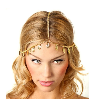 Picture of Women Leaf Tassels Head Chain Headband Headpiece Hairband Jewelry Gift
