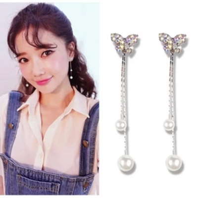 Picture of Stylish Crystal Long Tassel Drop Dangle Earrings  For Women