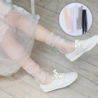 Picture of Exclusive Stylish Fashionable Thin  Net Socks For Girls