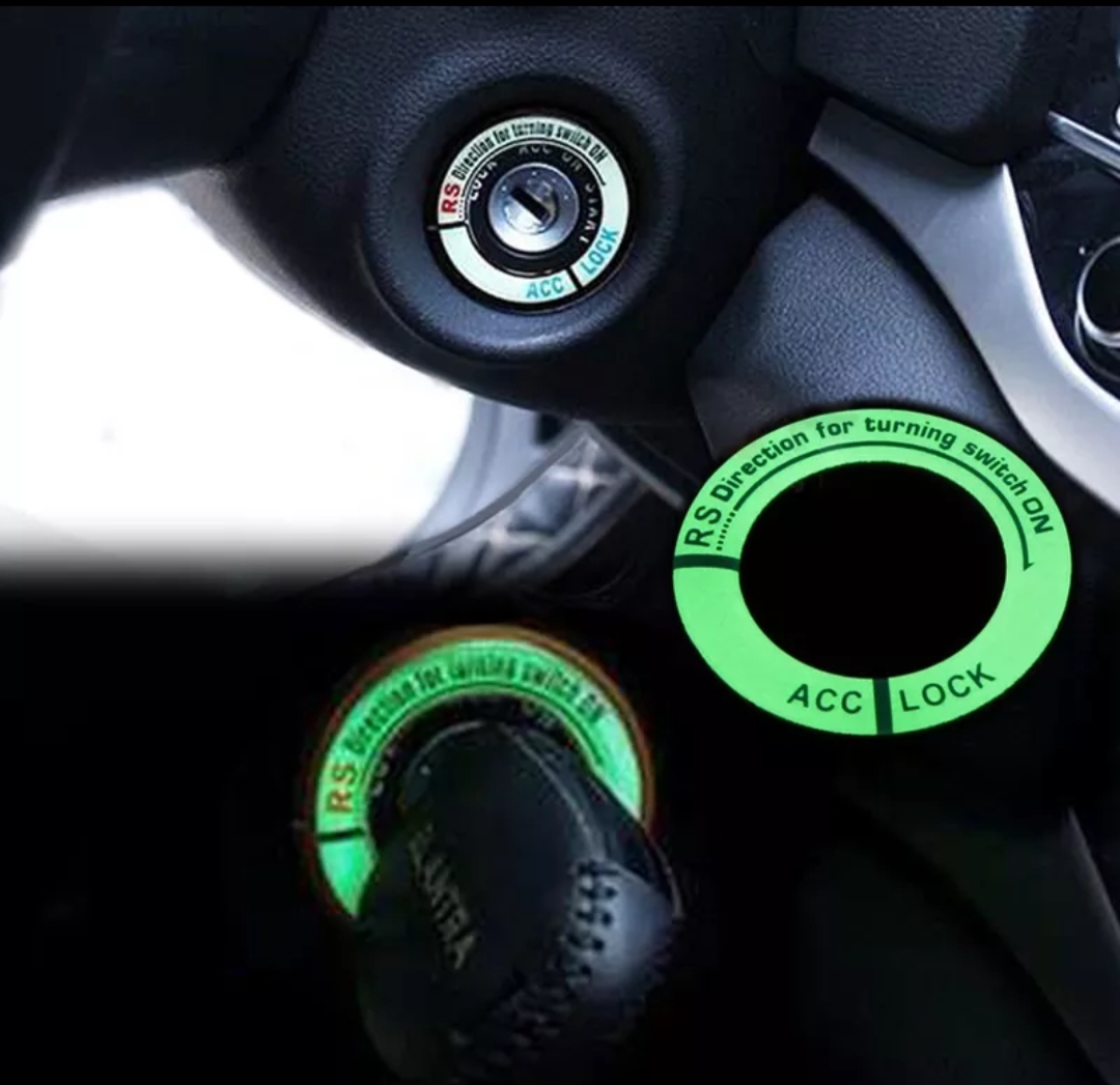 Picture of Car Ignition Switch Cover Luminous Key Ring Hole Cover Sticker