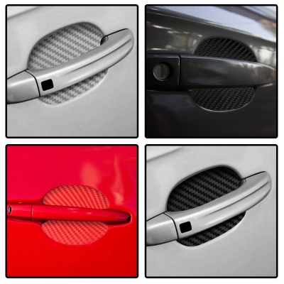 Picture of 4pcs Universal Carbon Fiber Auto Car Door Handle Stickers Car Handle Protection Car Handle Anti Scratch Stickers Car Accessories