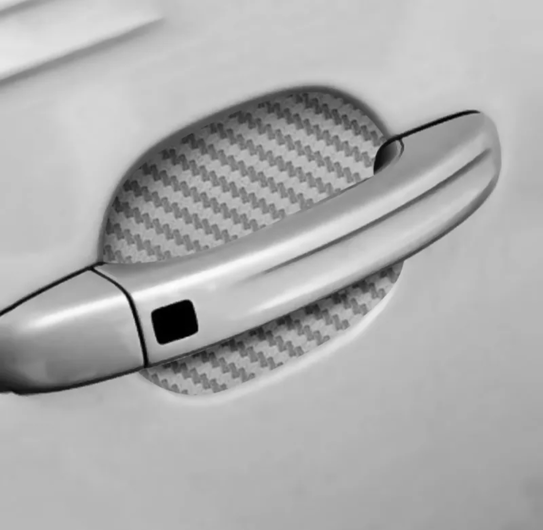 Picture of 4pcs Universal Carbon Fiber Auto Car Door Handle Stickers Car Handle Protection Car Handle Anti Scratch Stickers Car Accessories