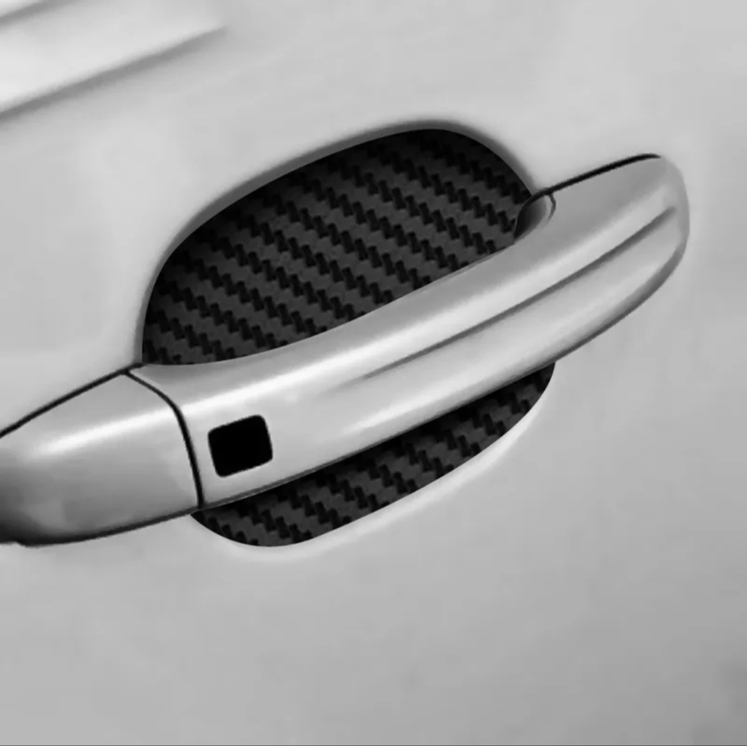 Picture of 4pcs Universal Carbon Fiber Auto Car Door Handle Stickers Car Handle Protection Car Handle Anti Scratch Stickers Car Accessories