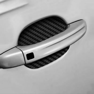 Picture of 4pcs Universal Carbon Fiber Auto Car Door Handle Stickers Car Handle Protection Car Handle Anti Scratch Stickers Car Accessories