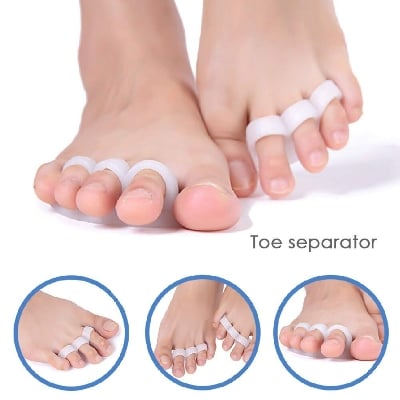 Picture of Hole High Elastic Toe Finger Straightener Hammer Toe Hallux Valgus Corrector White
