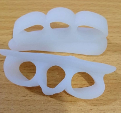 Picture of Hole High Elastic Toe Finger Straightener Hammer Toe Hallux Valgus Corrector White