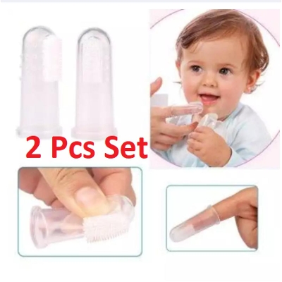Picture of 2 Pcs Silicone Finger Toothbrush Baby Tongue Cleaner for Infants Soft Tongue Scraper for Baby