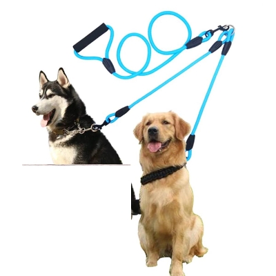 Picture of Sturdy Pet Collar Rope Nylon Dog Slip Training Walking Rope (Length-53 inch-Collar-8 inch) - Blue