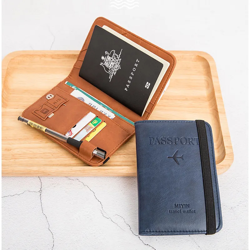 Picture of Multi-Function P-Hassport Cover with Zipper Fashionable Leather Fashionable P-Resport Holder PU Leather Travel Bag For Men and Women